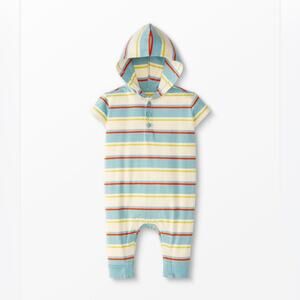 Hanna andersson raincloud multicolor striped hooded onesie size 3-6 months